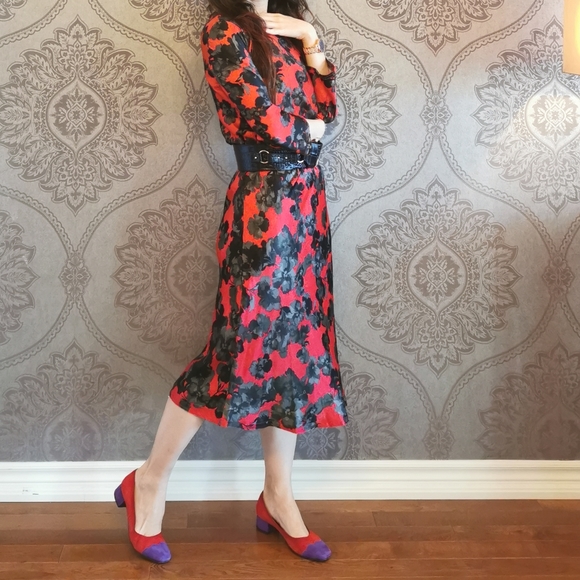 Made in Spain silk blend floral midi dress - Picture 4 of 12